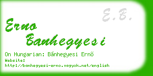 erno banhegyesi business card