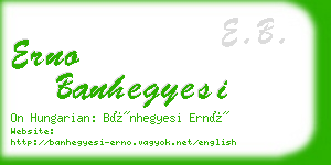 erno banhegyesi business card